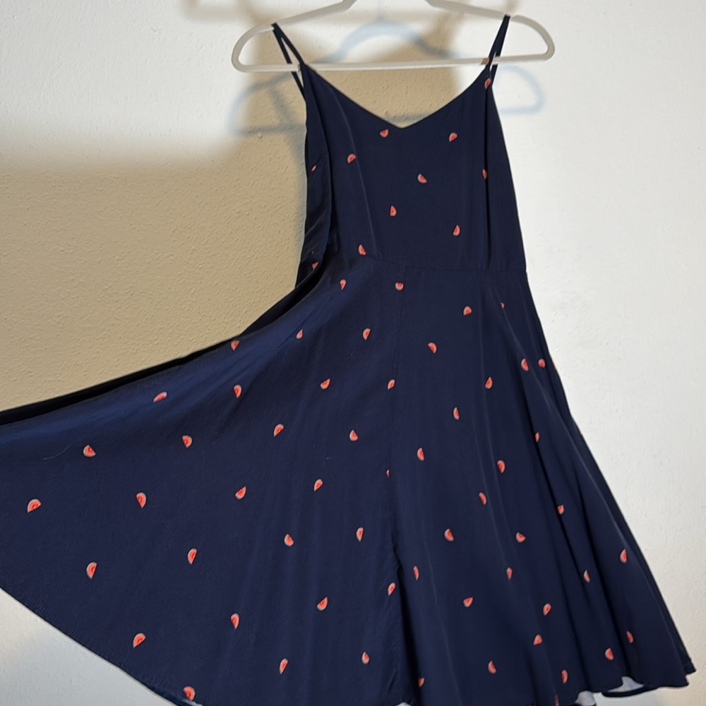 GAP Blue Mini Sun Dress Size Small Watermelon Pattern Rayon Spaghetti Straps